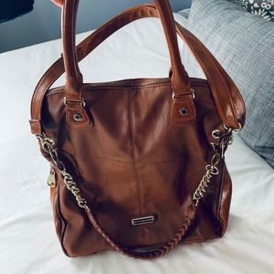 Steve Madden Brown Handbag with Gold Accents